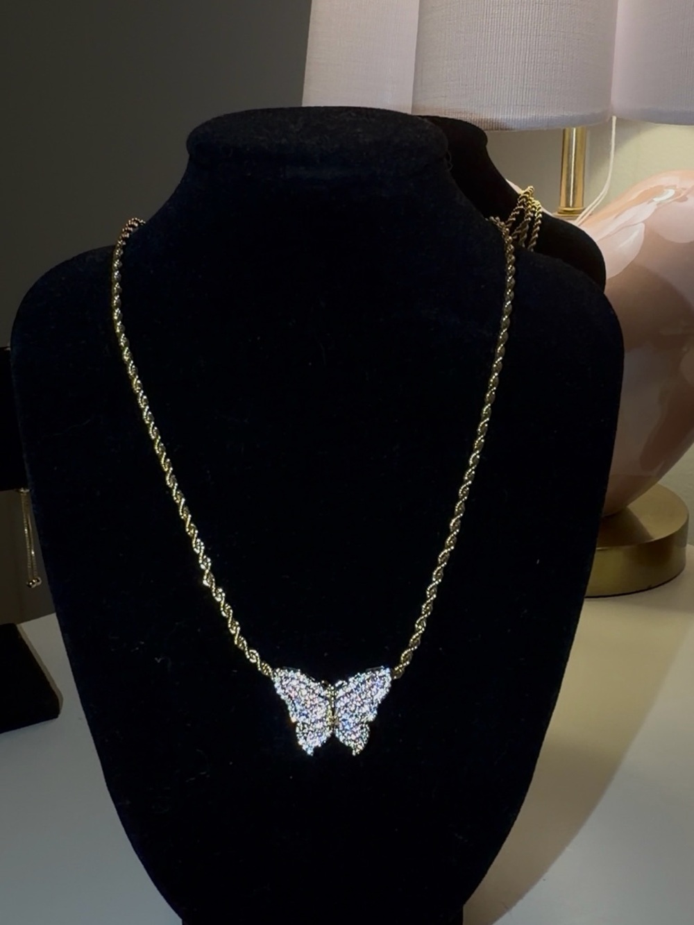 Gold plated butterfly necklace